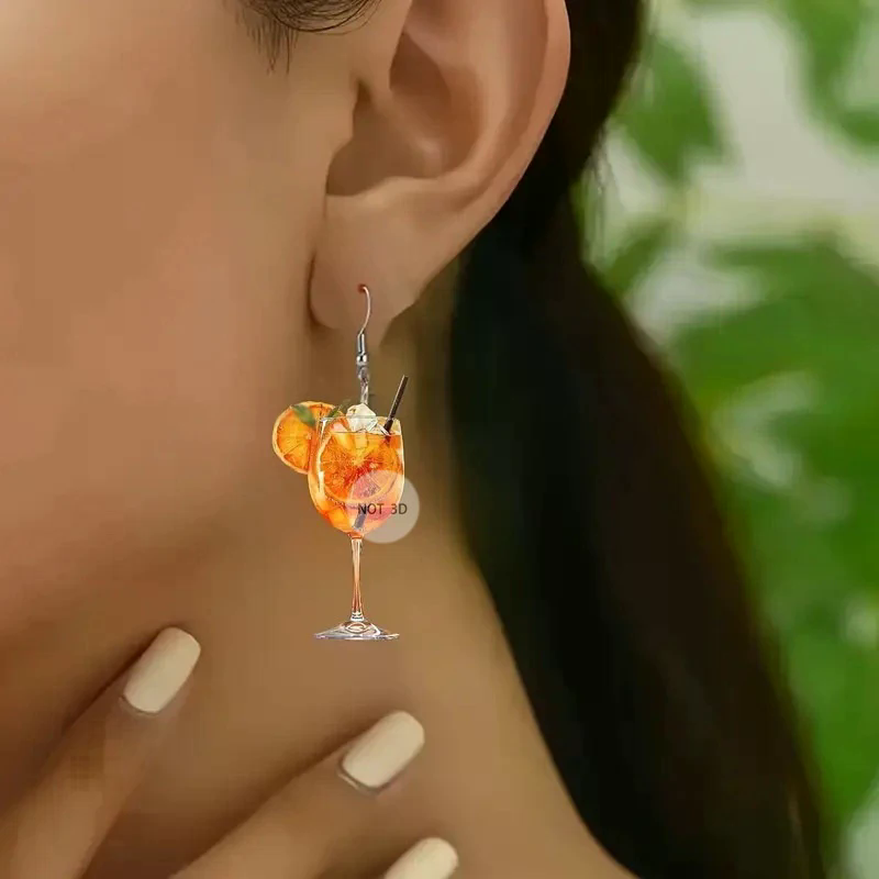 Beer And Wine Festival - Fashion 2D Flat Design Earrings Beer