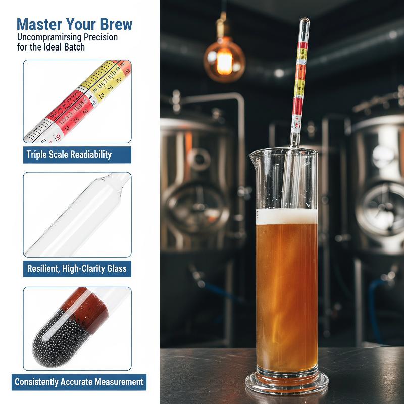 Wine Beer And Cider - 1Pcs 3 Scale Hydrometer For Wine