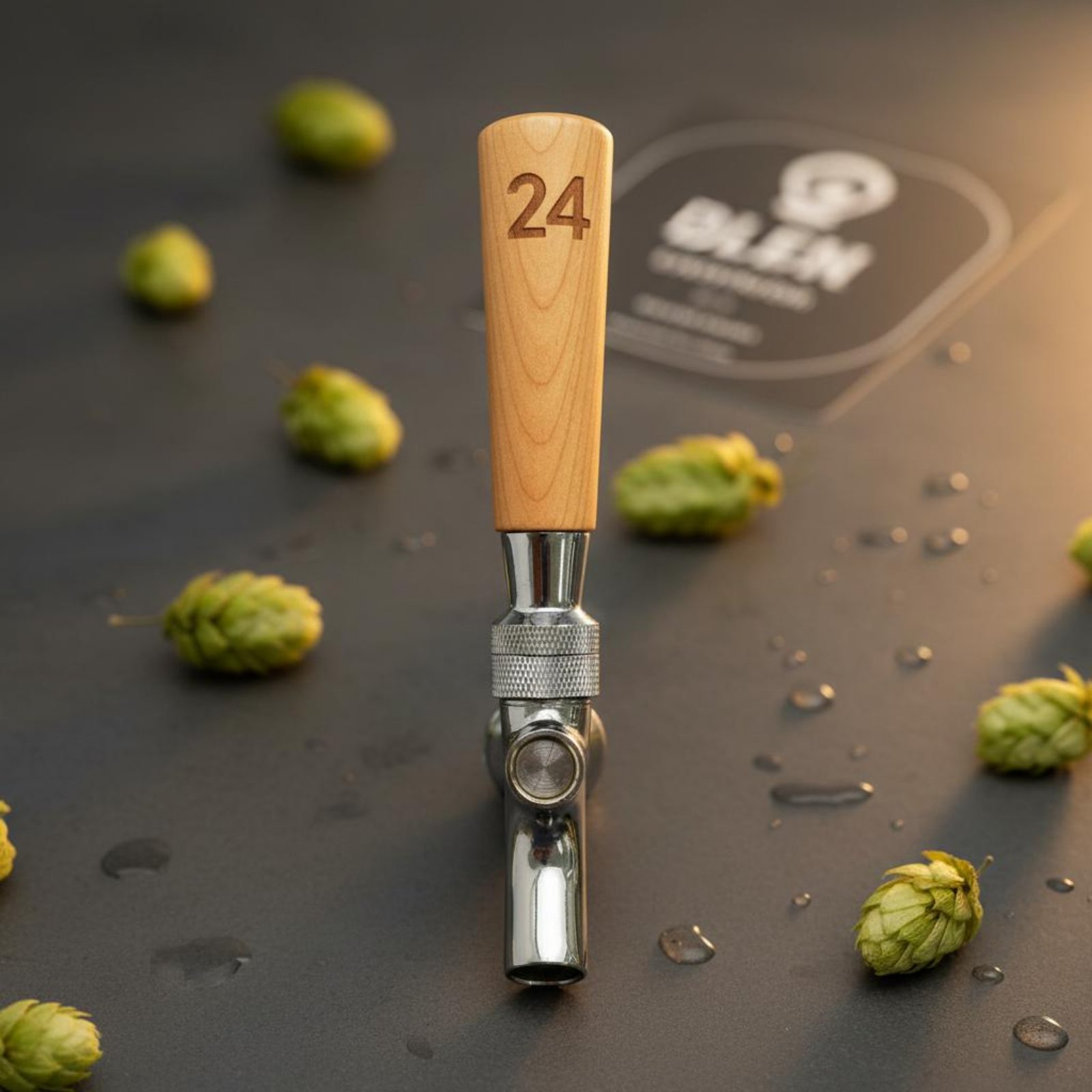 Wine With Beer - Short Wooden Beer Handle Solid Wood