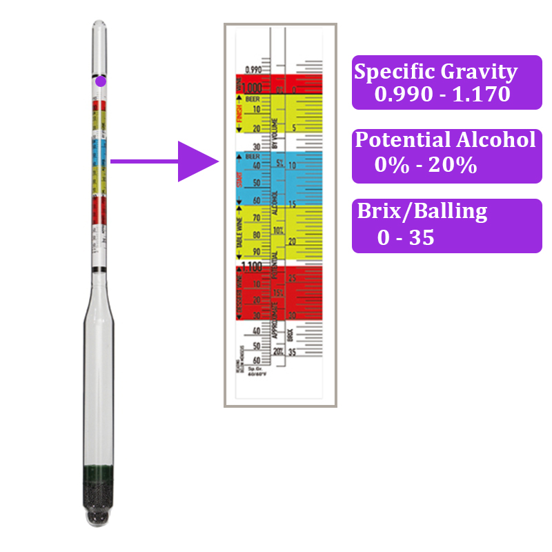 Triple Scale Hydrometer Beer & - Wine Beer And Cider recension och pris