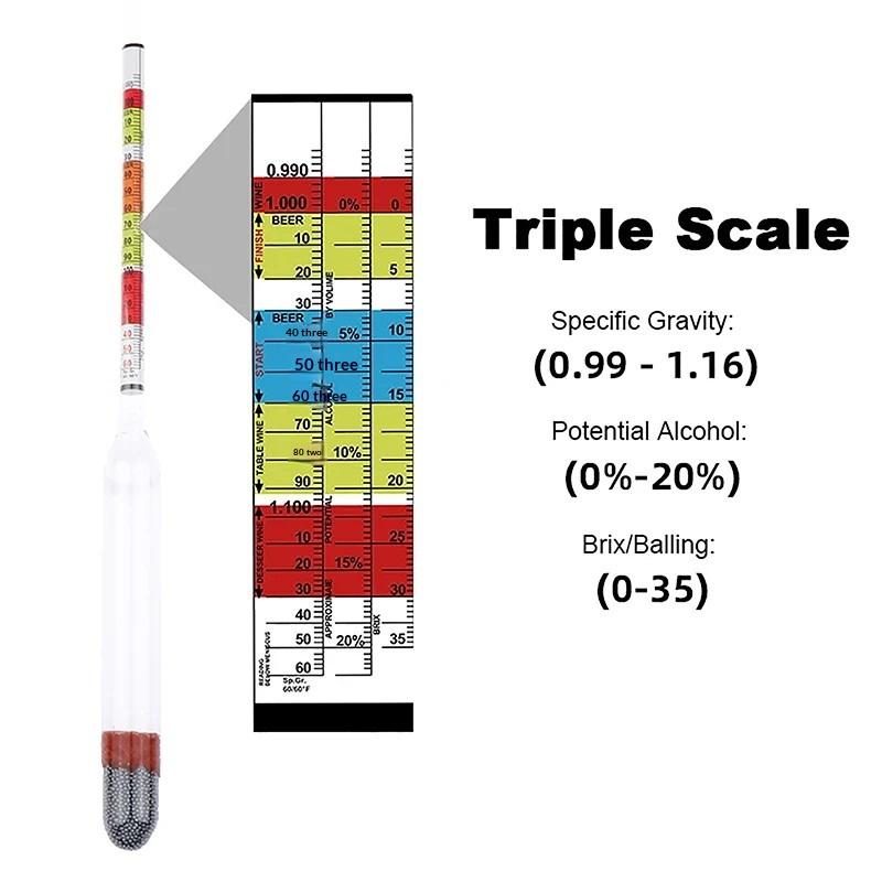 #1Pcs 3 Scale Hydrometer For W - Wine Beer And Cider recension och pris