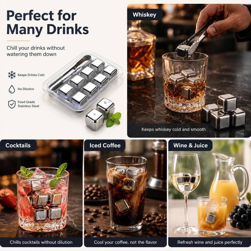 4/6/8/12pcs Stainless Steel Ic - Beer Wine Reus recension och pris