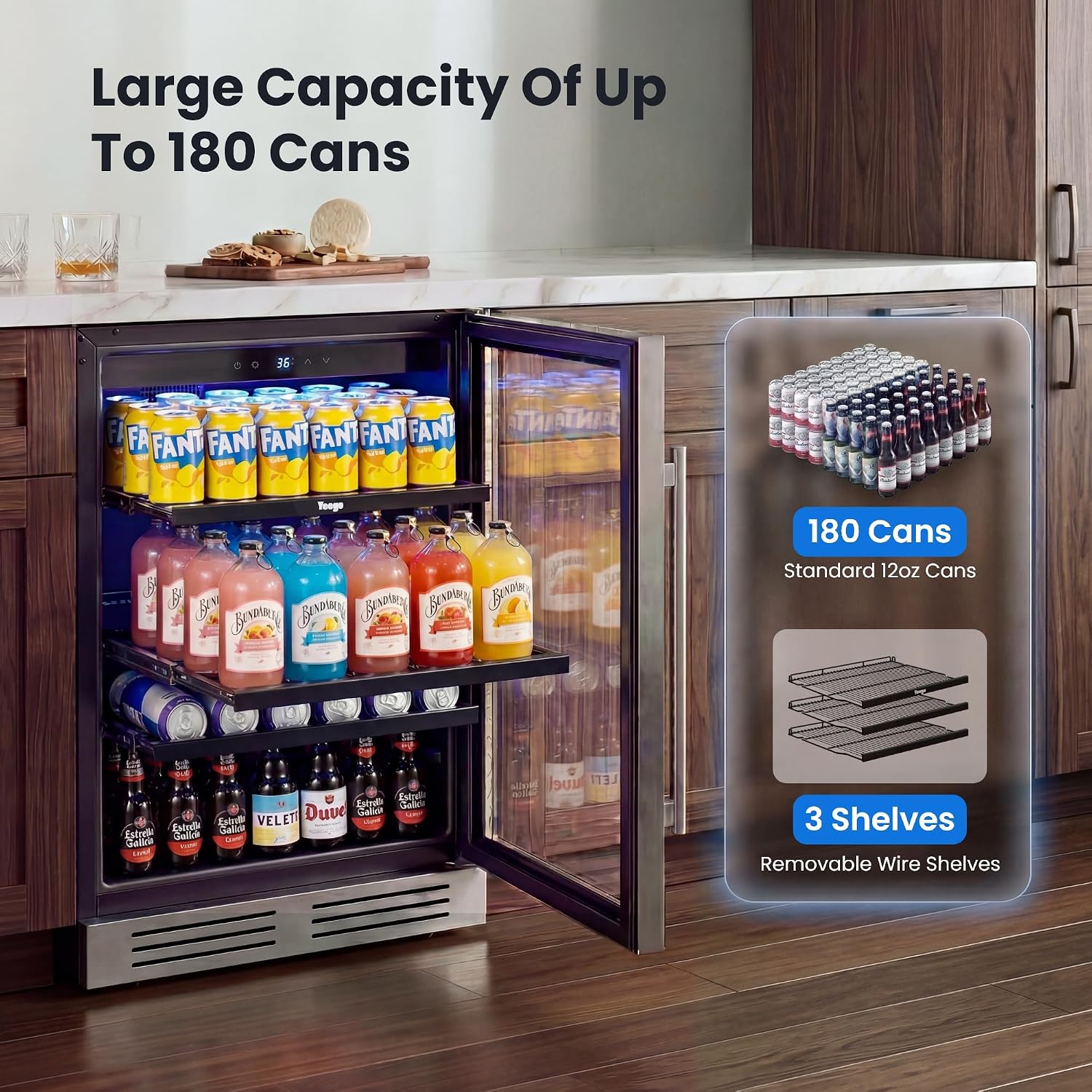 24 Inch Beverage Cooler Fridge - Wine And Beer Undercounter Fridge recension och pris