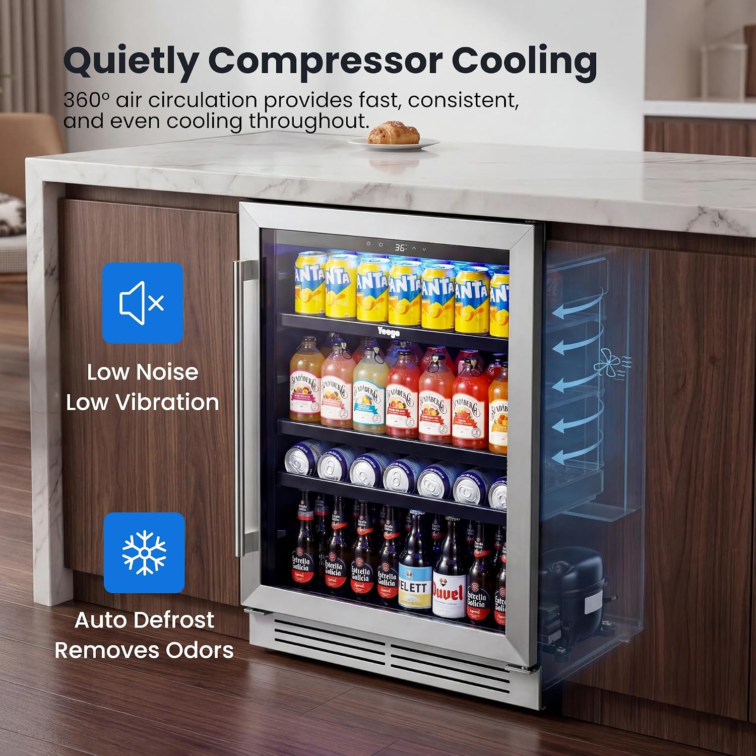 24 Inch Beverage Cooler Fridge - Wine And Beer Undercounter Fridge recension och pris