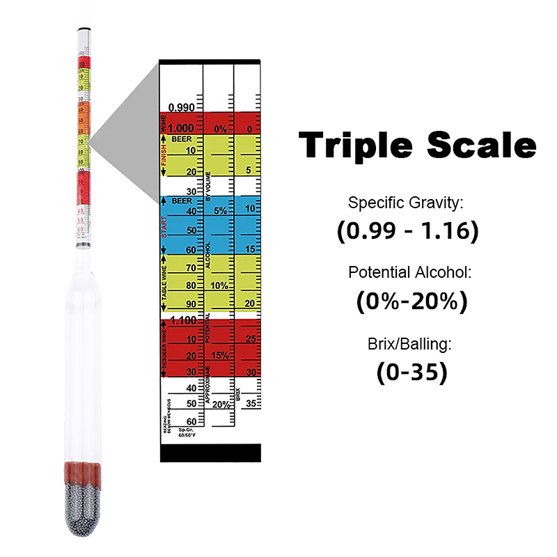 Triple Scale Hydrometer Home B - Wine Beer And Cider recension och pris